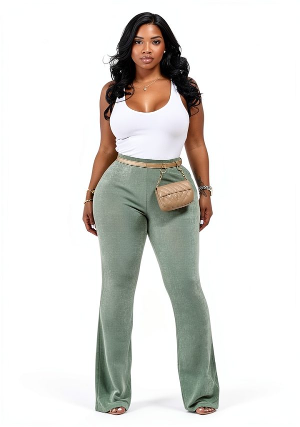 Ribbed Micro Flare Yoga Pants Womens Tummy Control Comfort-1