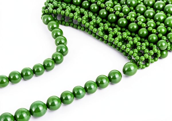 Acrylic Bead Evening Handbag Green Womens Satchel Bag-4