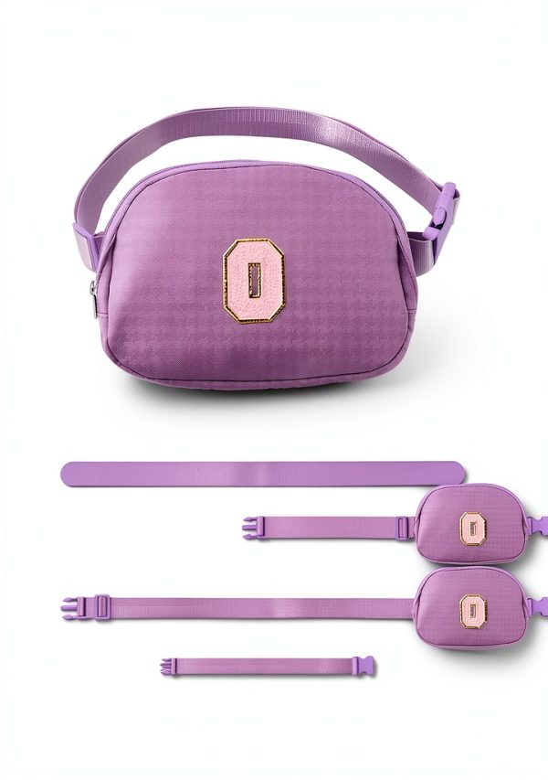 Glratn Girls Fanny Pack Adjustable Strap Chenille Letter-5