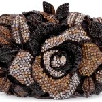 Rose Flower Evening Clutch Women Rhinestone Decorated-0