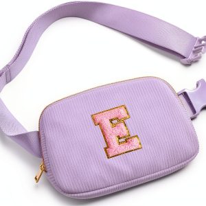 Gitus Initial Patch Waist Pack Corduroy Girls Fanny Bag-0