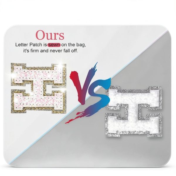 HENGNI Glitter Letter Makeup Bag PU Leather Waterproof-3