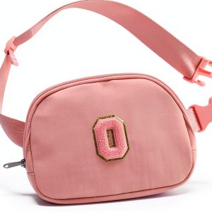 Glratn Girls Waist Pack Adjustable Strap Chenille Letters-0
