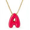 Initial Necklace 14K Gold Plated Enamel Balloon Letter Women-3