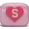 Heart Crossbody Purse Girls Vegan Leather Adjustable Strap-3