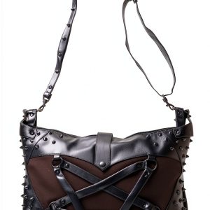 Vixxsin Black Studded Bag Crossbody Handbag Women Pentagram-0