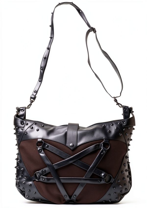 Vixxsin Black Studded Bag Crossbody Handbag Women Pentagram-0