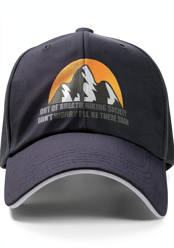 Person wearing the baseball cap during a hike