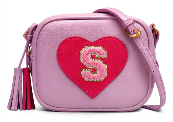 Heart Crossbody Purse Girls Vegan Leather Adjustable Strap-0