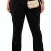 Ribbed Micro Flare Yoga Pants Womens Tummy Control Black-0