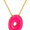 Initial Necklace 14K Gold Plated Enamel Balloon Letter Women-0