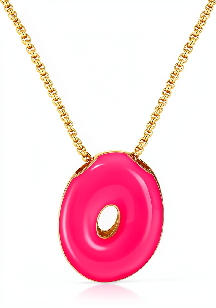'Initial necklace in multiple colors displayed on a model'