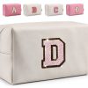 HENGNI Glitter Letter Makeup Bag PU Leather Waterproof-0