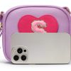 Heart Crossbody Purse Girls Vegan Leather Adjustable Strap-5