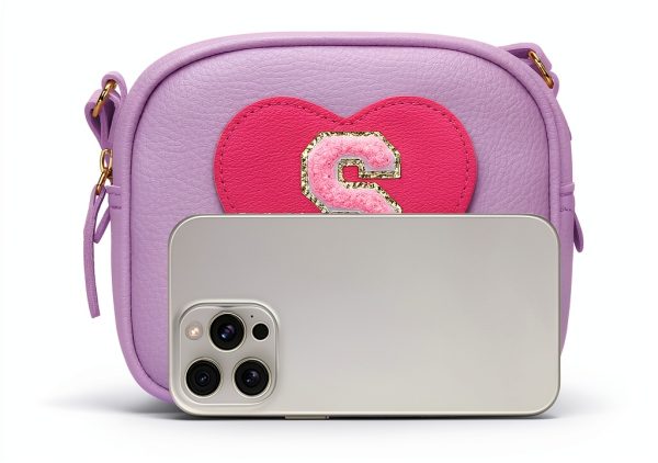 Heart Crossbody Purse Girls Vegan Leather Adjustable Strap-5