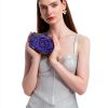 Rose Flower Evening Clutch Women Rhinestone Decorated-2