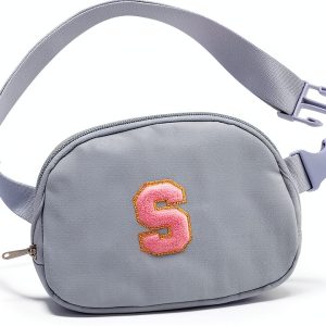 Glratn Girls Fanny Pack Adjustable Strap Chenille Letters-0