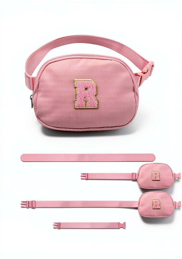 Glratn Girls Waist Pack Adjustable Strap Chenille Letters-5