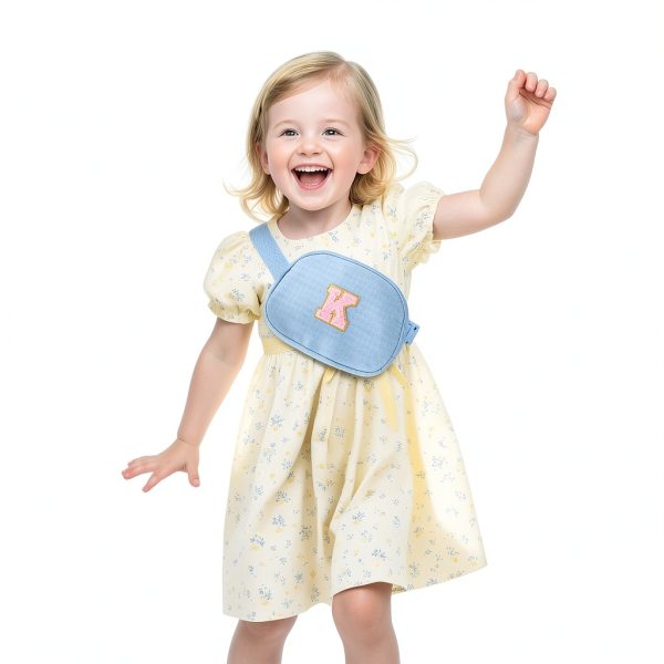 Glratn Girls Fanny Pack Adjustable Strap Chenille Letters-1