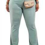 Ribbed Micro Flare Yoga Pants Womens Tummy Control Comfort-0