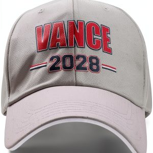 Vance Baseball Cap Polyester Adjustable Unisex Gray White-0