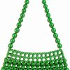 Acrylic Bead Evening Handbag Green Womens Satchel Bag-0