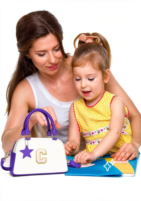 Elilier Initial Kids Purse Crossbody Bag Faux Leather-3