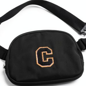 Glratn Girls Fanny Pack Adjustable Strap Chenille Letters-0