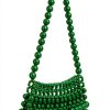 Acrylic Bead Evening Handbag Green Womens Satchel Bag-1