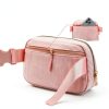 Gitus Initial Patch Waist Pack Girls Corduroy Fanny Bag-5