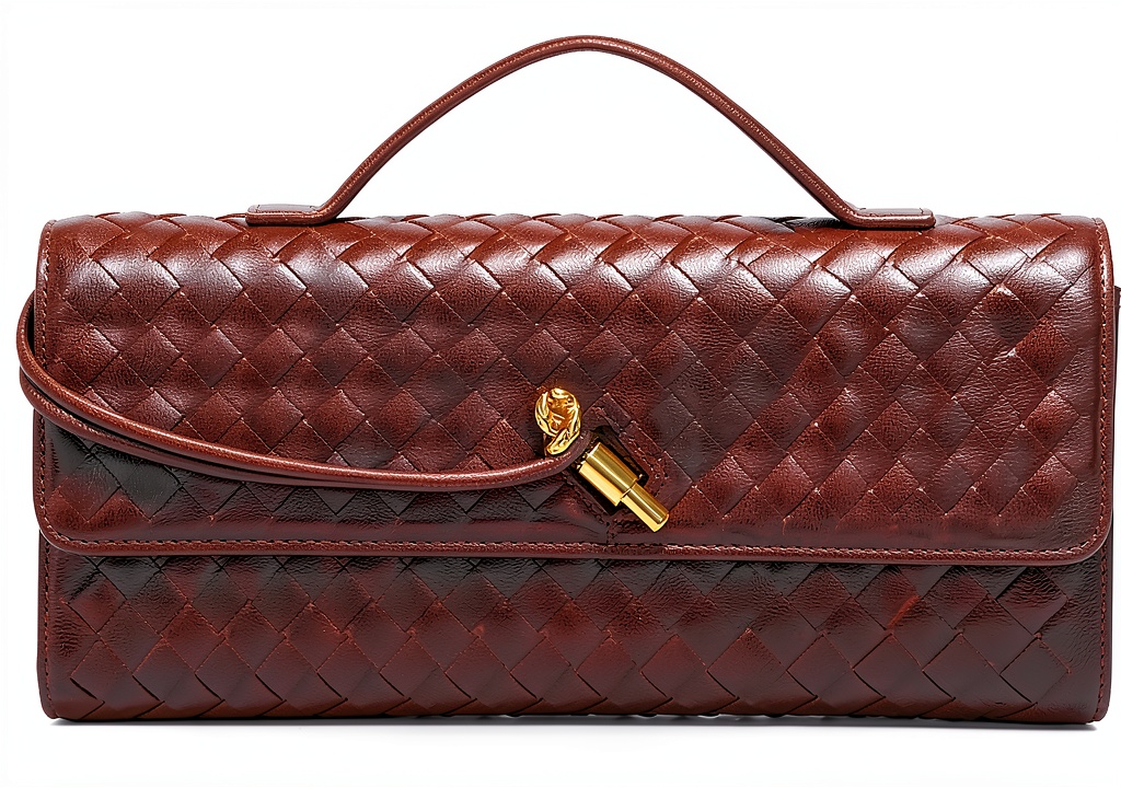 Women's PU leather handbag in light blue color showing multiple compartments