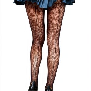 Fishnet Stockings Women Plus Size Nylon Backseam Design-0