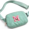 Gitus Initial Patch Waist Pack Corduroy Girls Fanny Bag-0