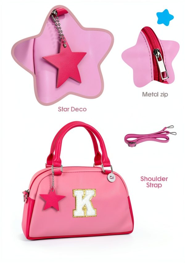 Elilier Girls Initial Purse Crossbody Bag Soft PU Leather-6