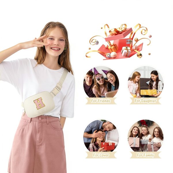 BigaoDirect Girls Corduroy Initial Fanny Pack Waist Bag-6