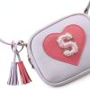 Heart Crossbody Purse Girls Vegan Leather Adjustable Strap-4