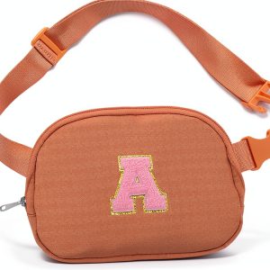 Glratn Girls Fanny Pack Adjustable Strap Chenille Letter-0