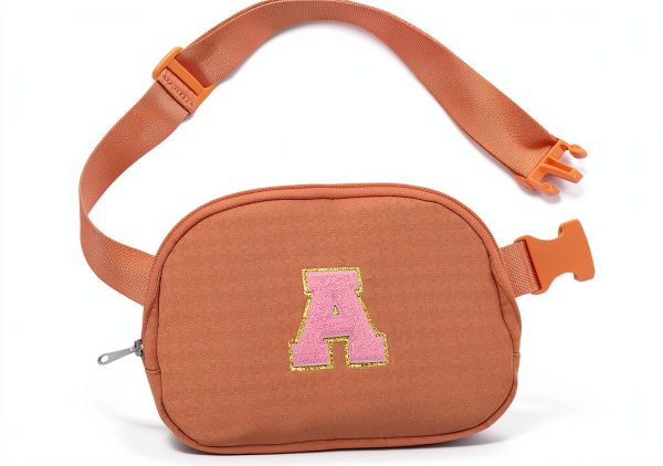 Glratn Girls Fanny Pack Adjustable Strap Chenille Letter-0