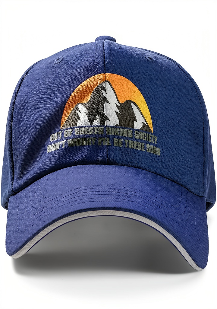 Person wearing the baseball cap during a hike