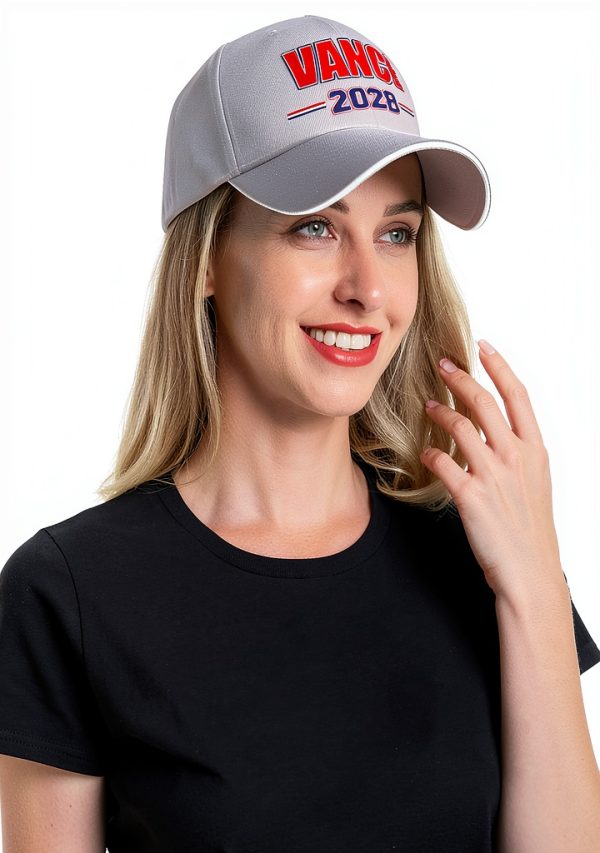 Vance Baseball Cap Polyester Adjustable Unisex Gray White-5