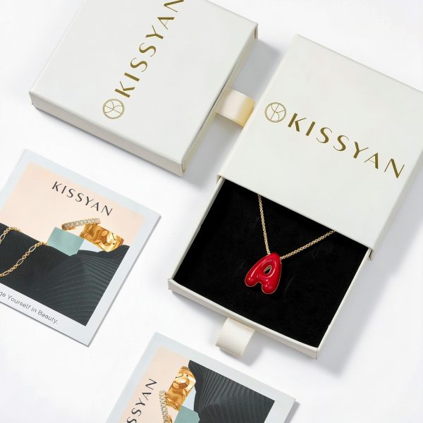 Initial Necklace 14K Gold Plated Enamel Balloon Letter Women-6