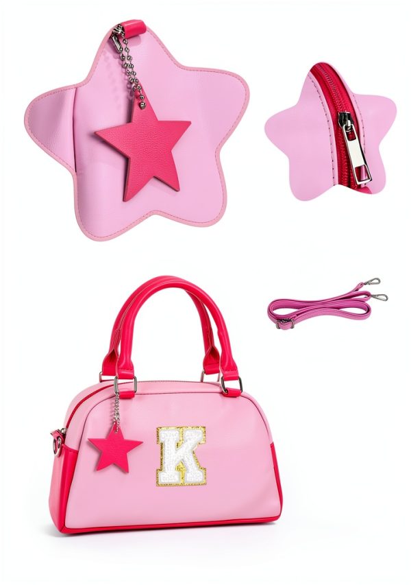Elilier Girls Initial Purse Crossbody Bag PU Leather-6