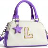 Elilier Girls Initial Purse Crossbody Bag PU Leather-0