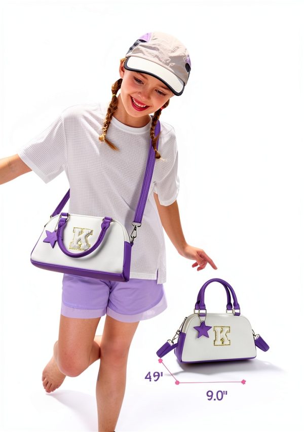 Elilier Initial Kids Purse Crossbody Bag Faux Leather-4