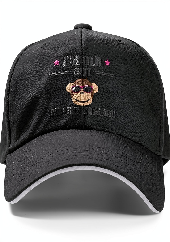 'Generic Baseball Cap in Navy Blue color on a person outdoors'