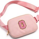Gitus Initial Patch Waist Pack Girls Corduroy Fanny Bag-0