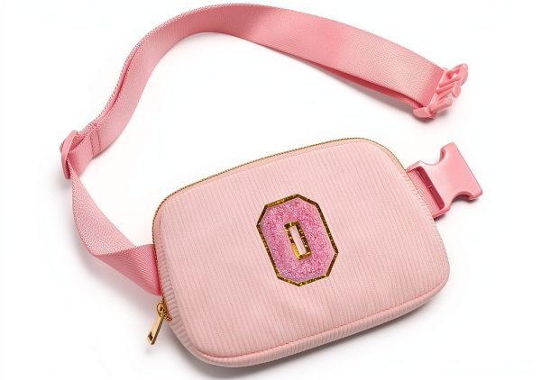 Gitus Initial Patch Waist Pack Girls Corduroy Fanny Bag-0