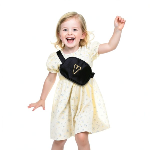 Glratn Girls Fanny Pack Adjustable Strap Chenille Letters-1