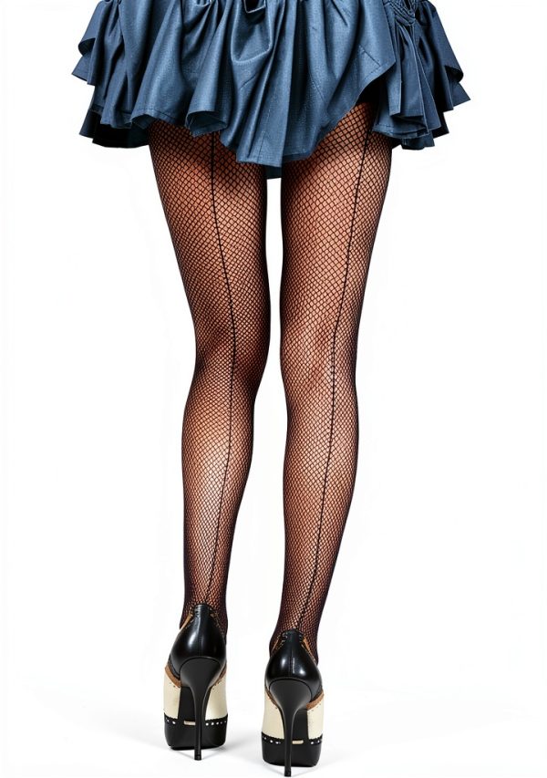 Fishnet Stockings Backseam Design Nylon Womens Hosiery-0