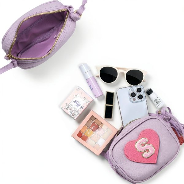 Heart Crossbody Purse Girls Vegan Leather Adjustable Strap-6